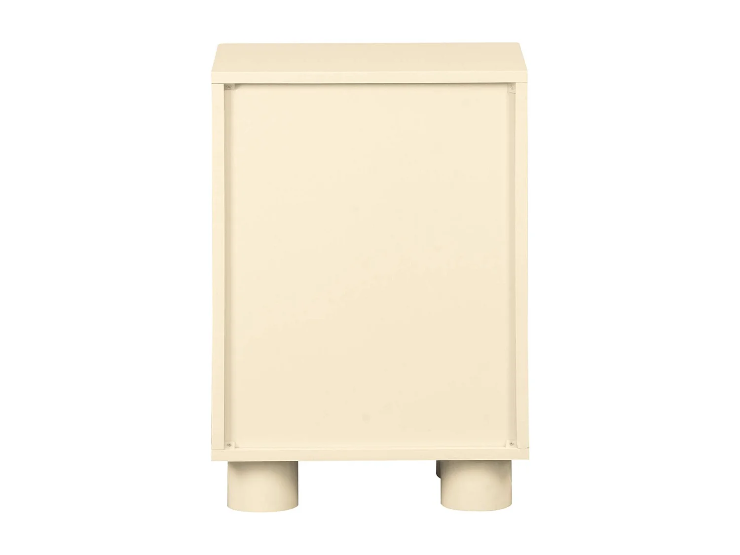 Comodino effetto legno di mango con 1 anta reversibile, beige