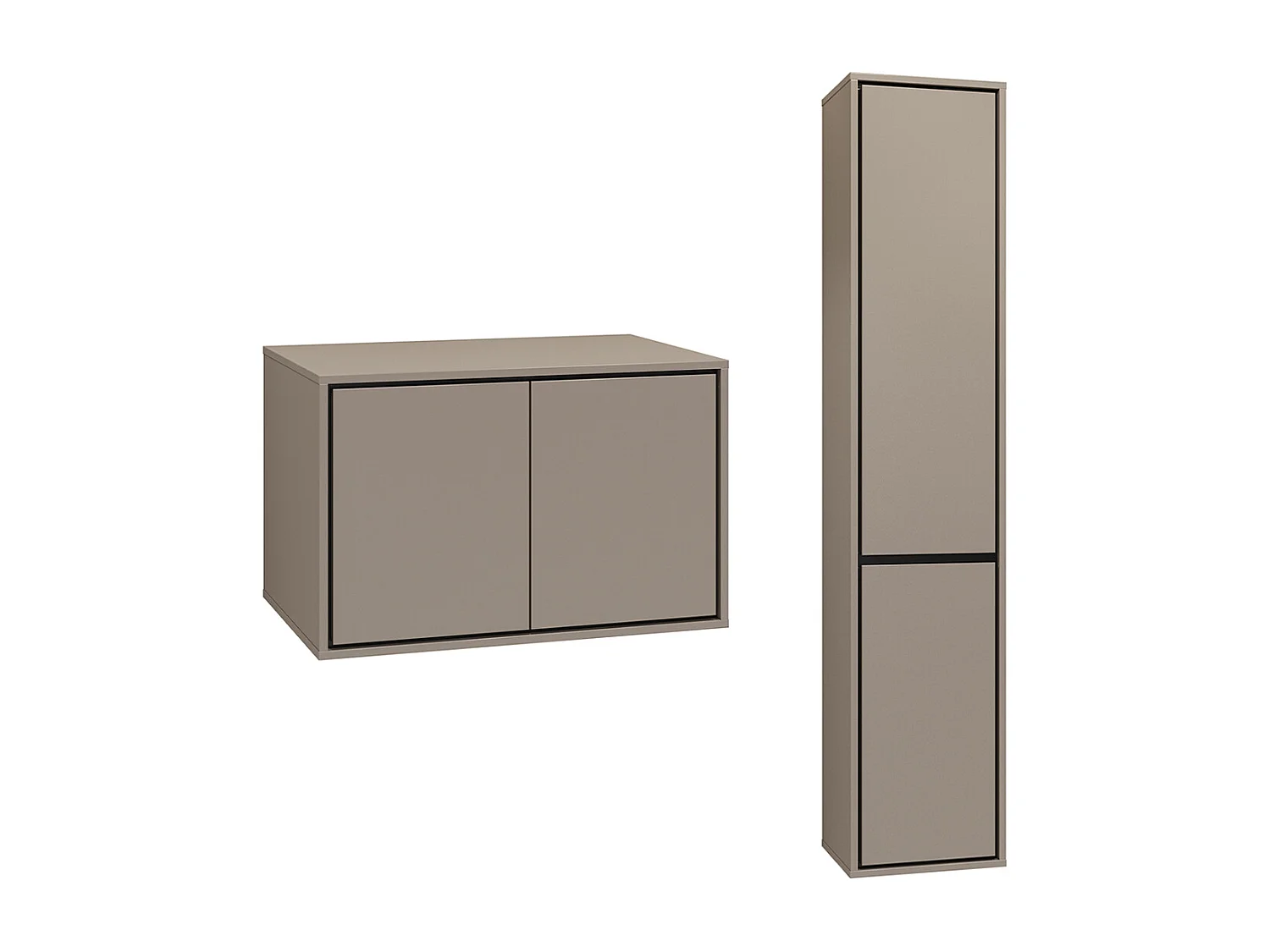 Sophéa Taupe 80 cm badmeubel en kolommenset