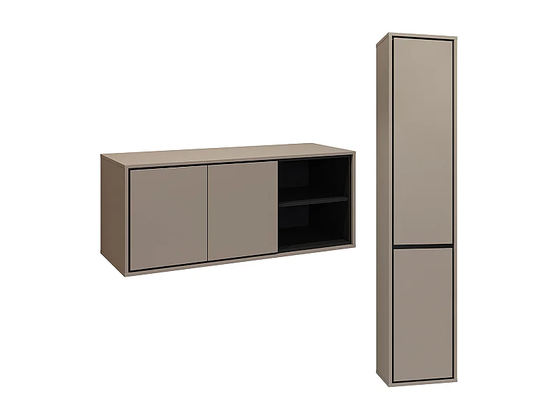 Sophéa Taupe 120 cm badmeubel en kolommenset