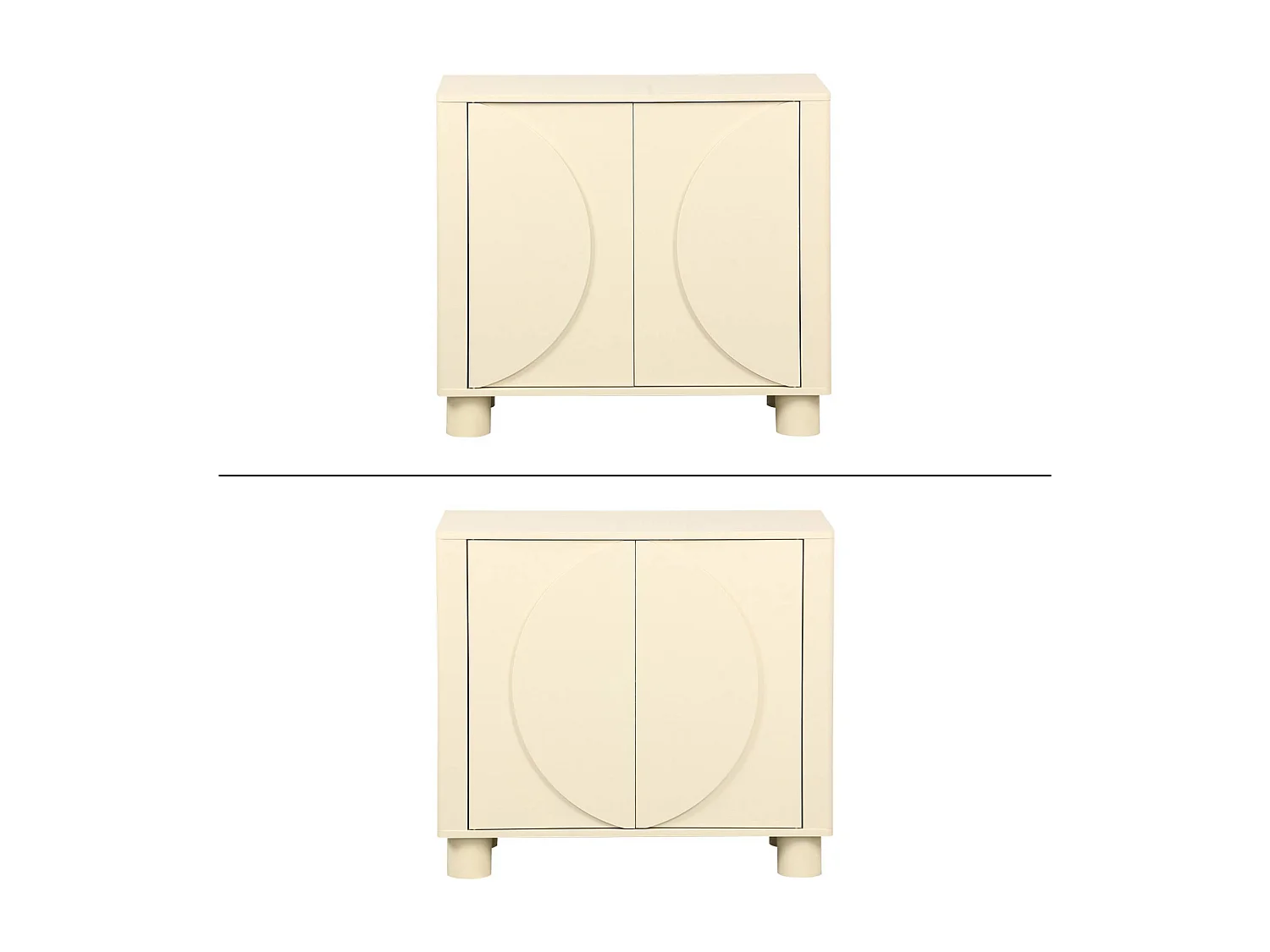 Aparador exótico efecto madera de mango con 2 puertas, 80cm beige