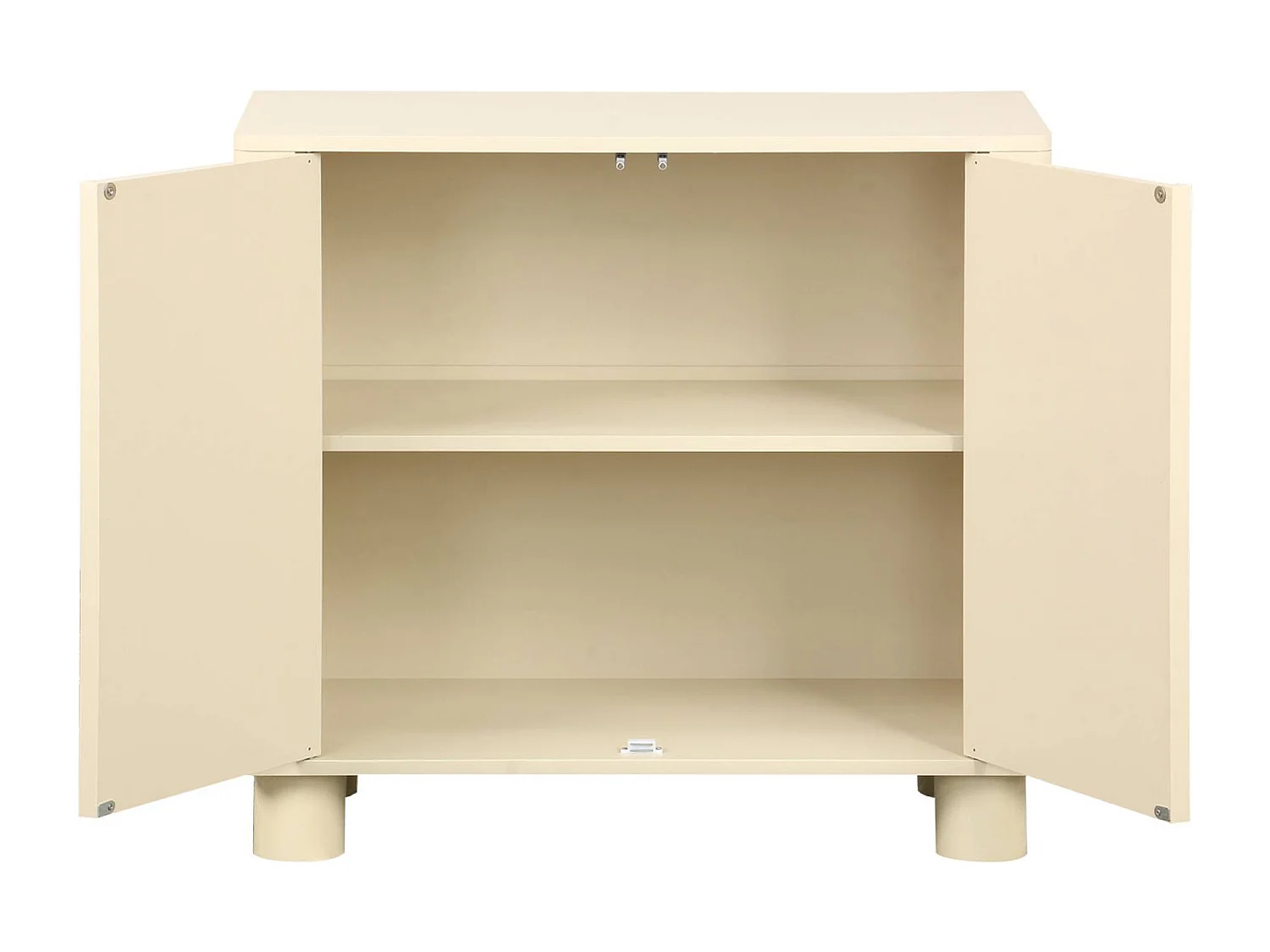 Aparador exótico efecto madera de mango con 2 puertas, 80cm beige