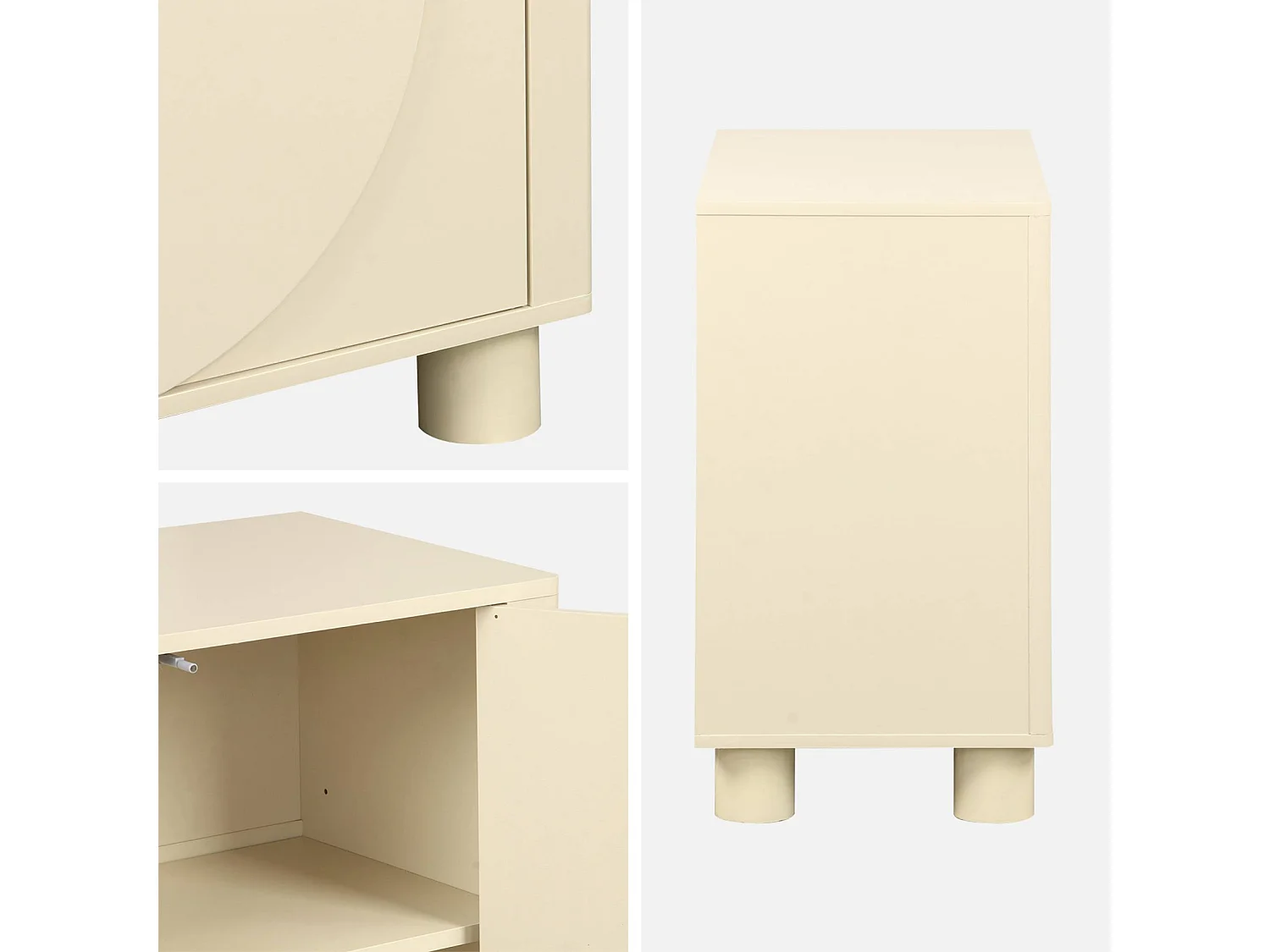 Aparador exótico efecto madera de mango con 2 puertas, 80cm beige