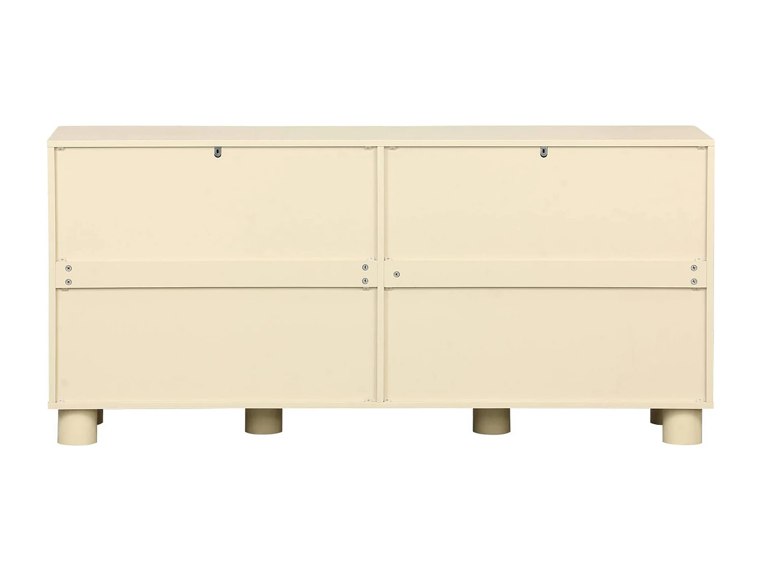 Aparador exótico efecto madera con 4 puertas, 155cm beige