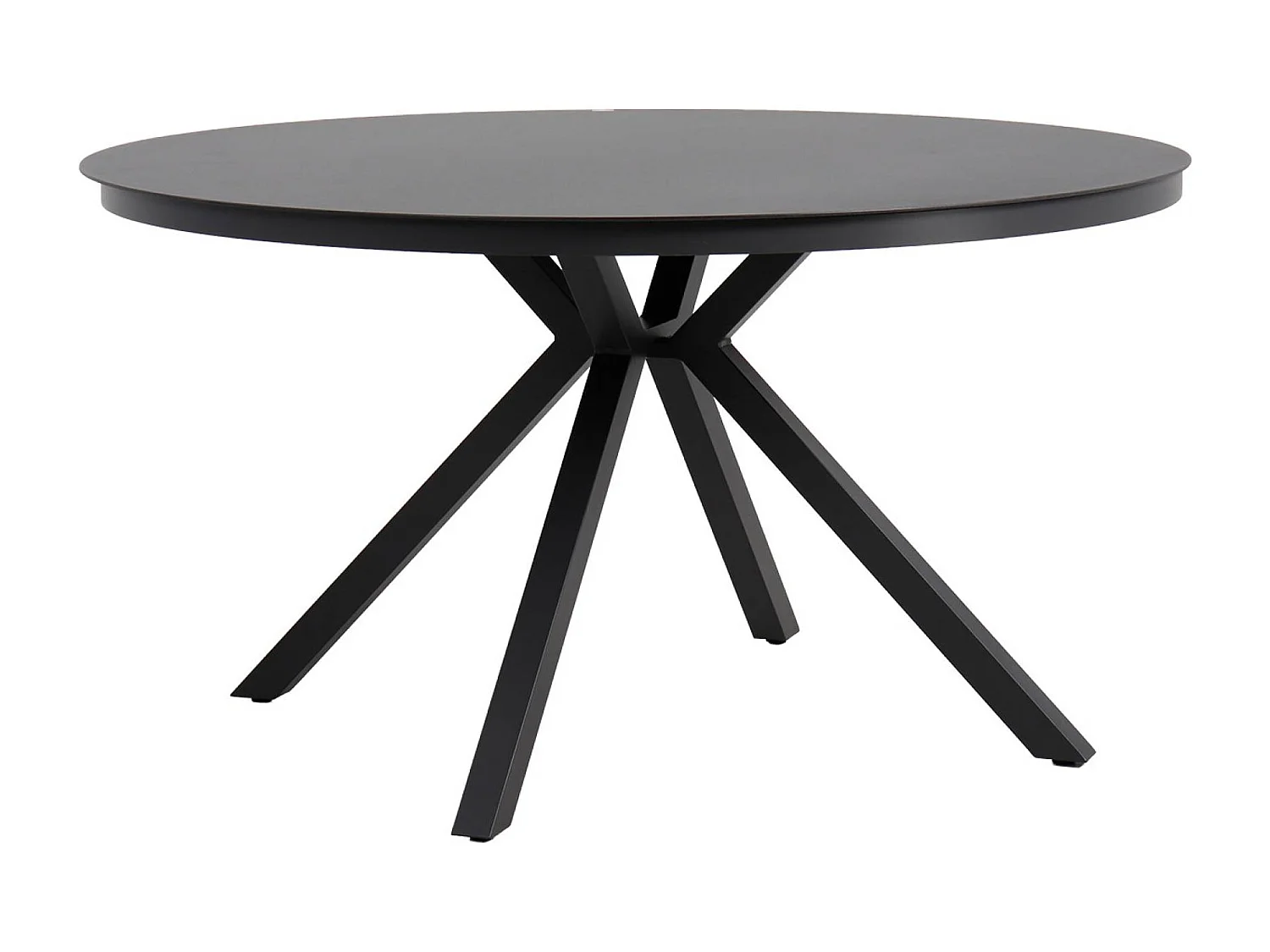 Table de jardin ronde aluminium et verre + 6 assises anthracite et beige - Orbis et Liora