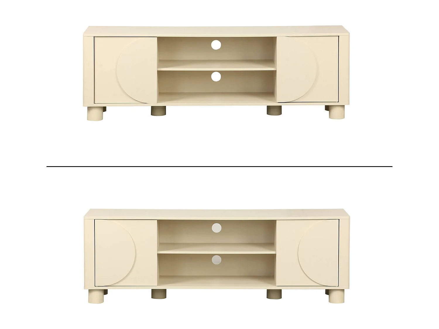 Meuble TV décor bois beige 2 portes 155cm Pondi