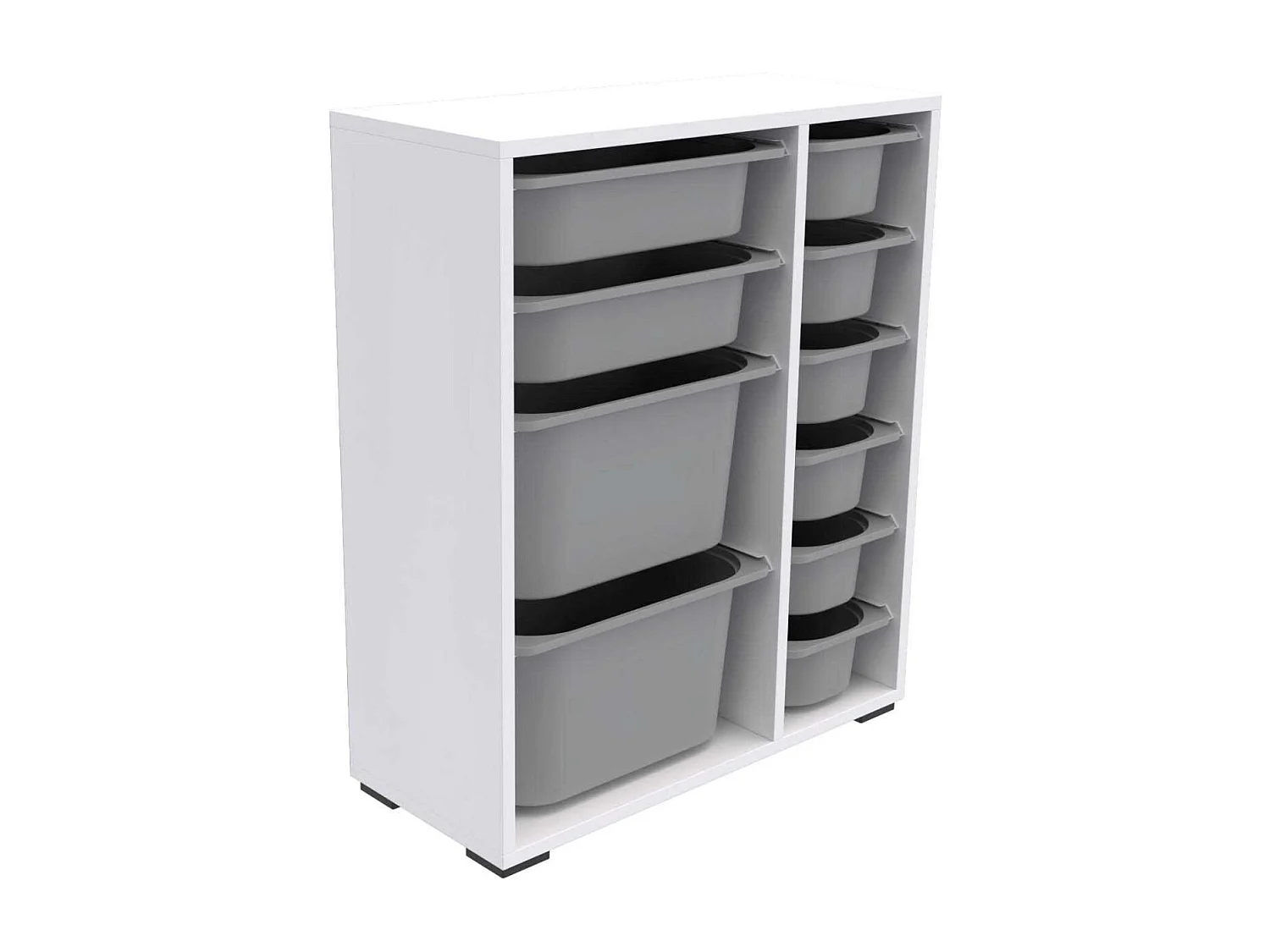 Meuble de rangement 10 tiroirs Zen Blanc et gris 2