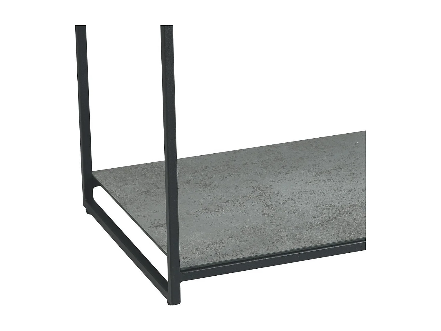 Console en acier laqué anthracite avec plateaux en verre finition aspect céramique - STRATE