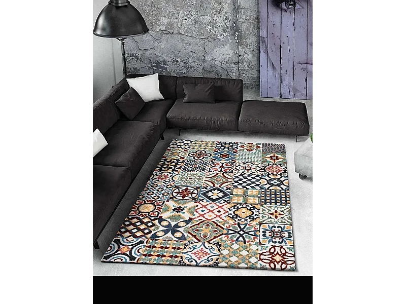 Laagpolig tapijt - geometrisch - veelkleurig - 160x230 cm - MOAR