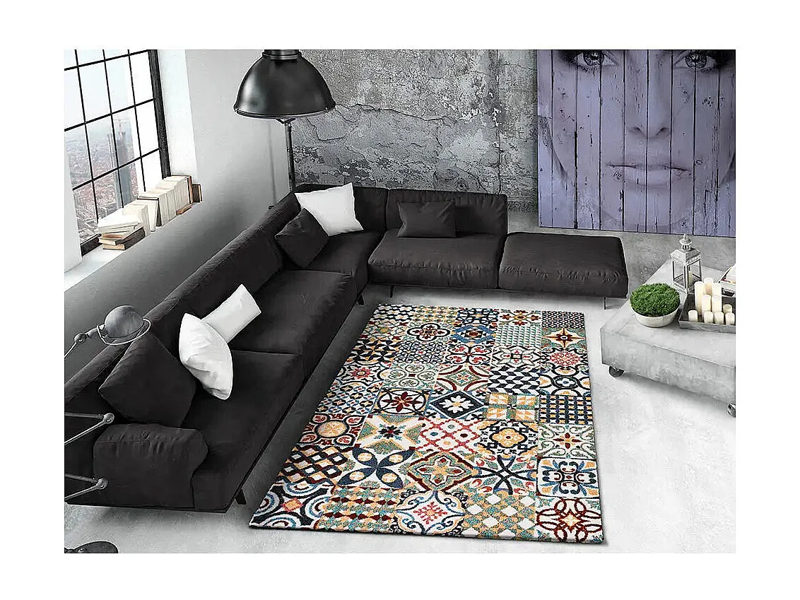 Laagpolig tapijt - geometrisch - veelkleurig - 200x290 cm - MOAR