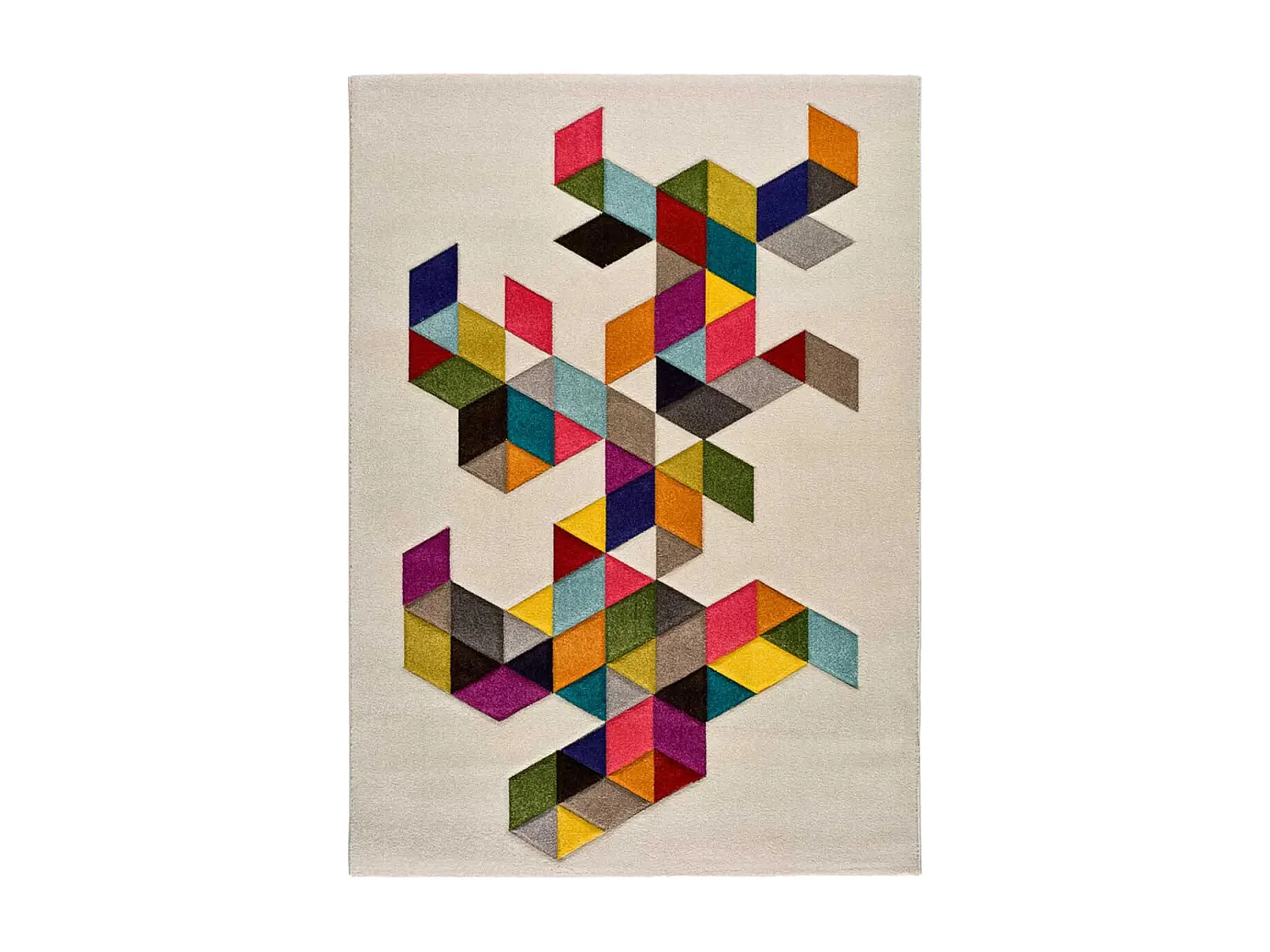 Kurzflorteppich - geometrisch - mehrfarbig - 80x150 cm - BOUTIQUE