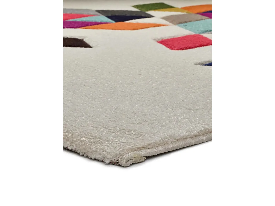 Kurzflorteppich - geometrisch - mehrfarbig - 80x150 cm - BOUTIQUE