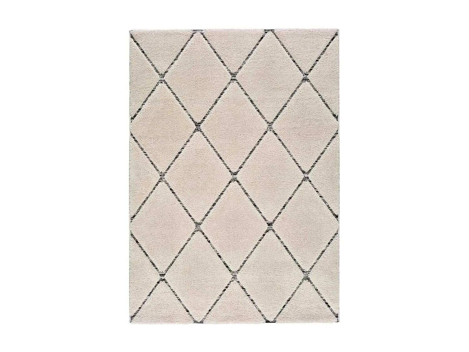 Hoogpolig tapijt - geometrisch - wit - 120x170 cm - SWANSEA