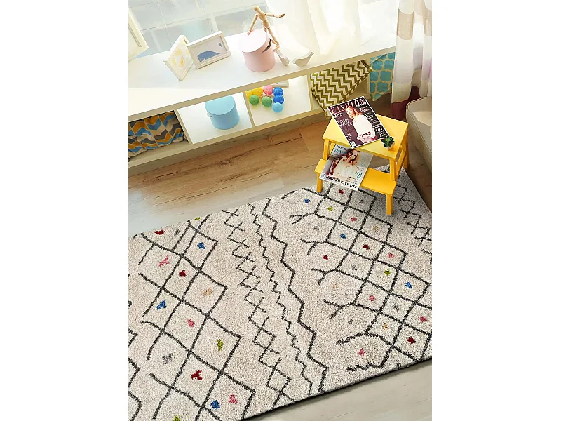 Tapis intérieur - berbère - blanc - 160 x 230 cm - KASBAH