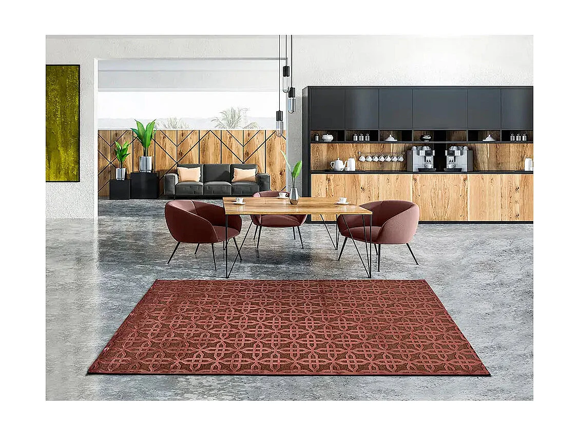 Laagpolig tapijt - geometrisch - koper - 60x110 cm - MARGOT