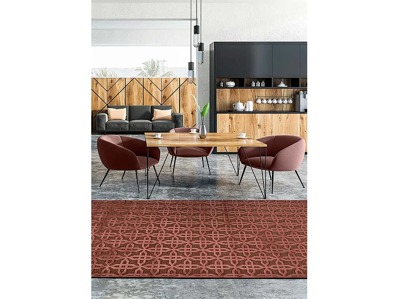 Tappeto interno - geometrico - rame - 60 x 110 cm - MARGOT