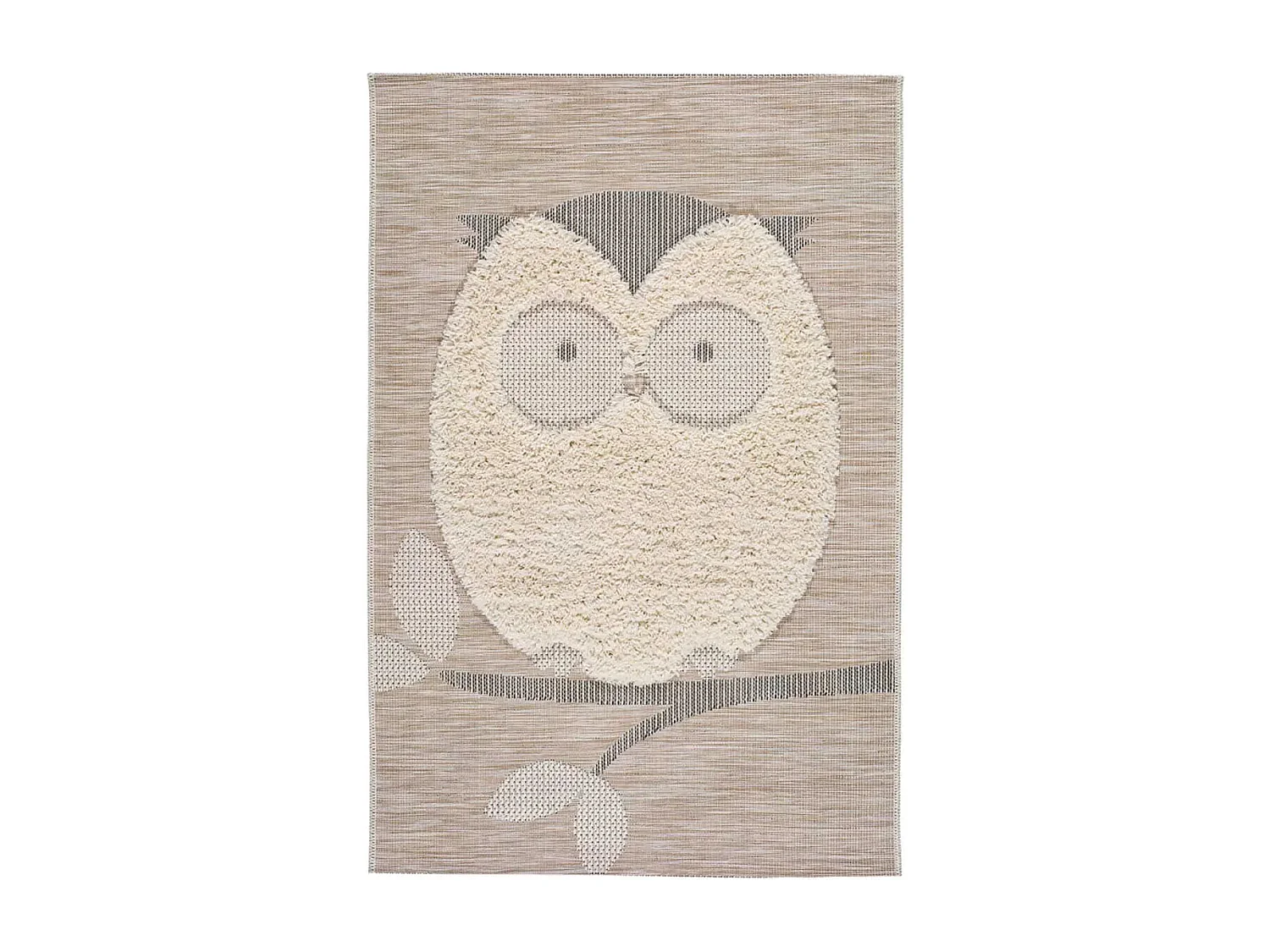 Tapis intérieur - enfant hibou - beige - 115 x 170 cm - CHINKY
