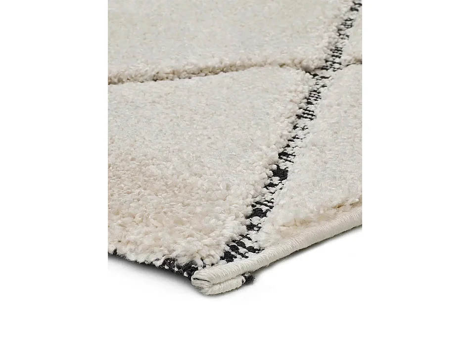 Hoogpolig tapijt - geometrisch - wit - 200x290 cm - SWANSEA