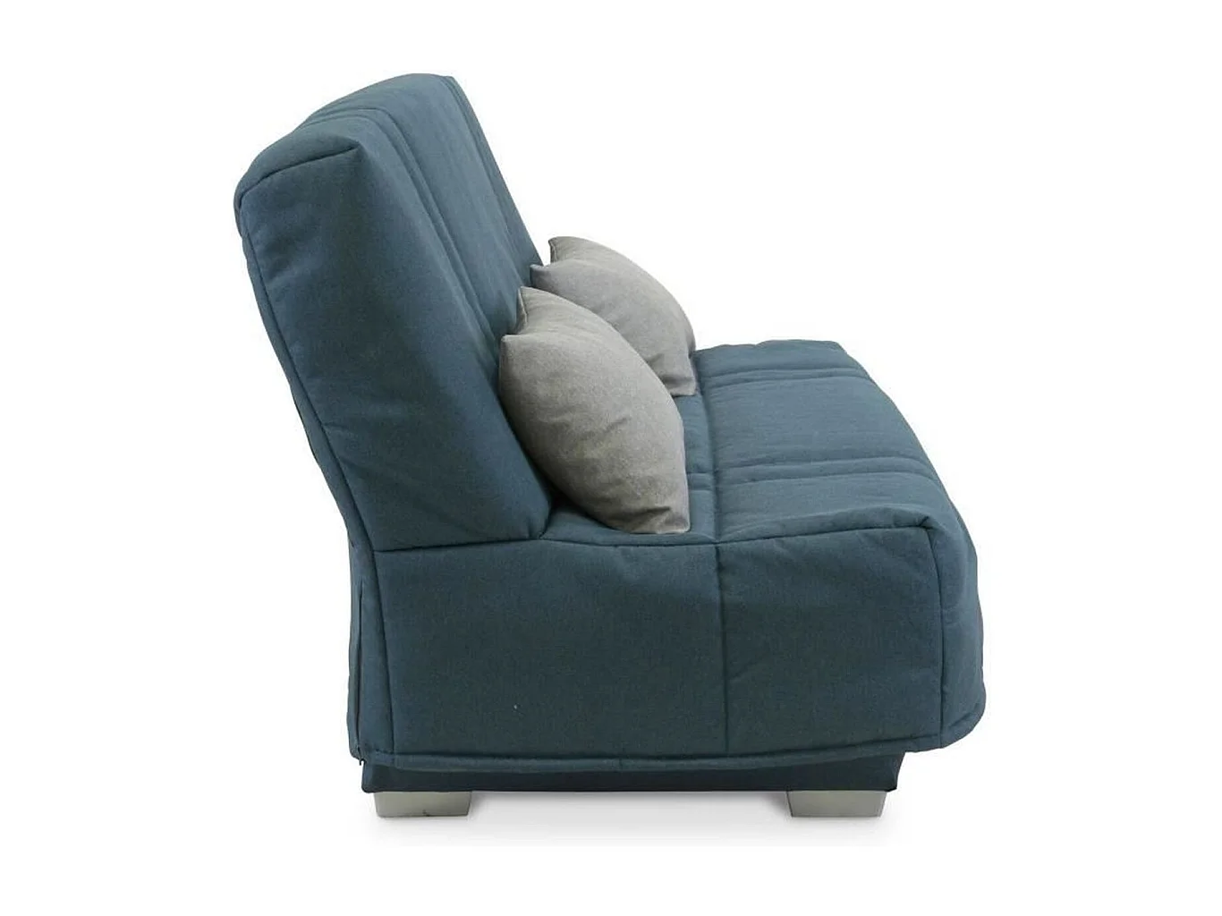 Schlafsofa 3-Sitzer GRUHIER BELYNDA blaues Stoff, Bultex-Matratze 130x190 cm, Stauraum, modernes Design