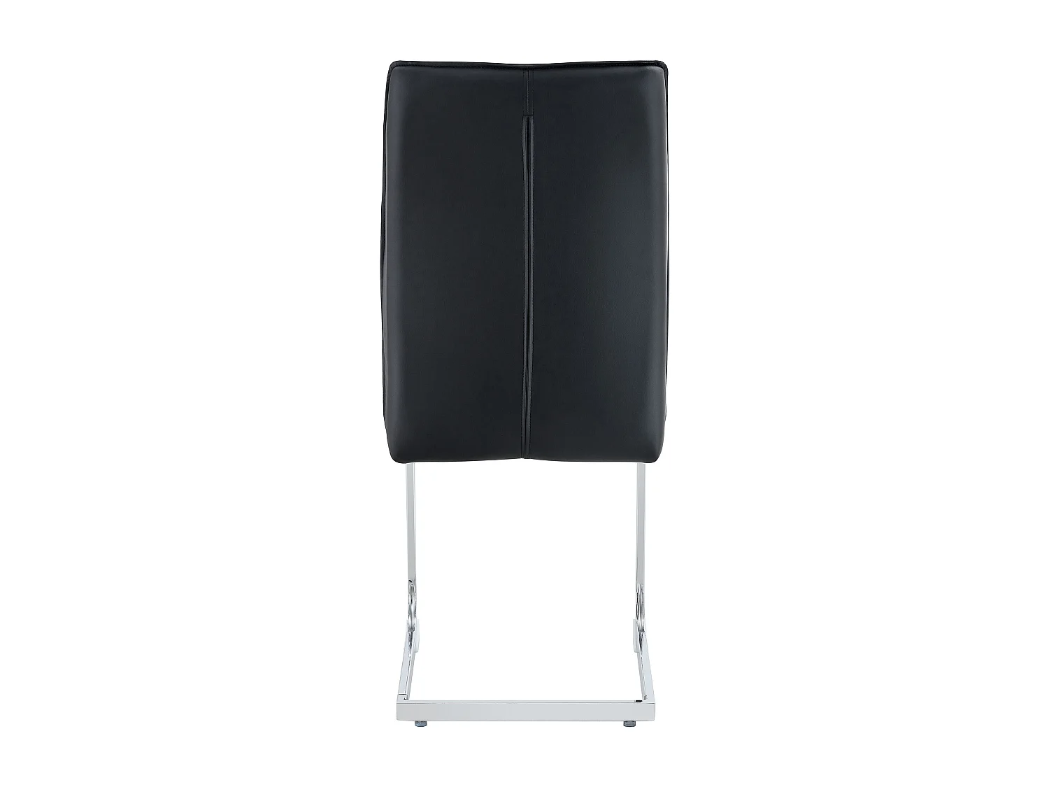 Lot de 4 chaises de salle à manger - avec pieds métalliques argentés - pu noir