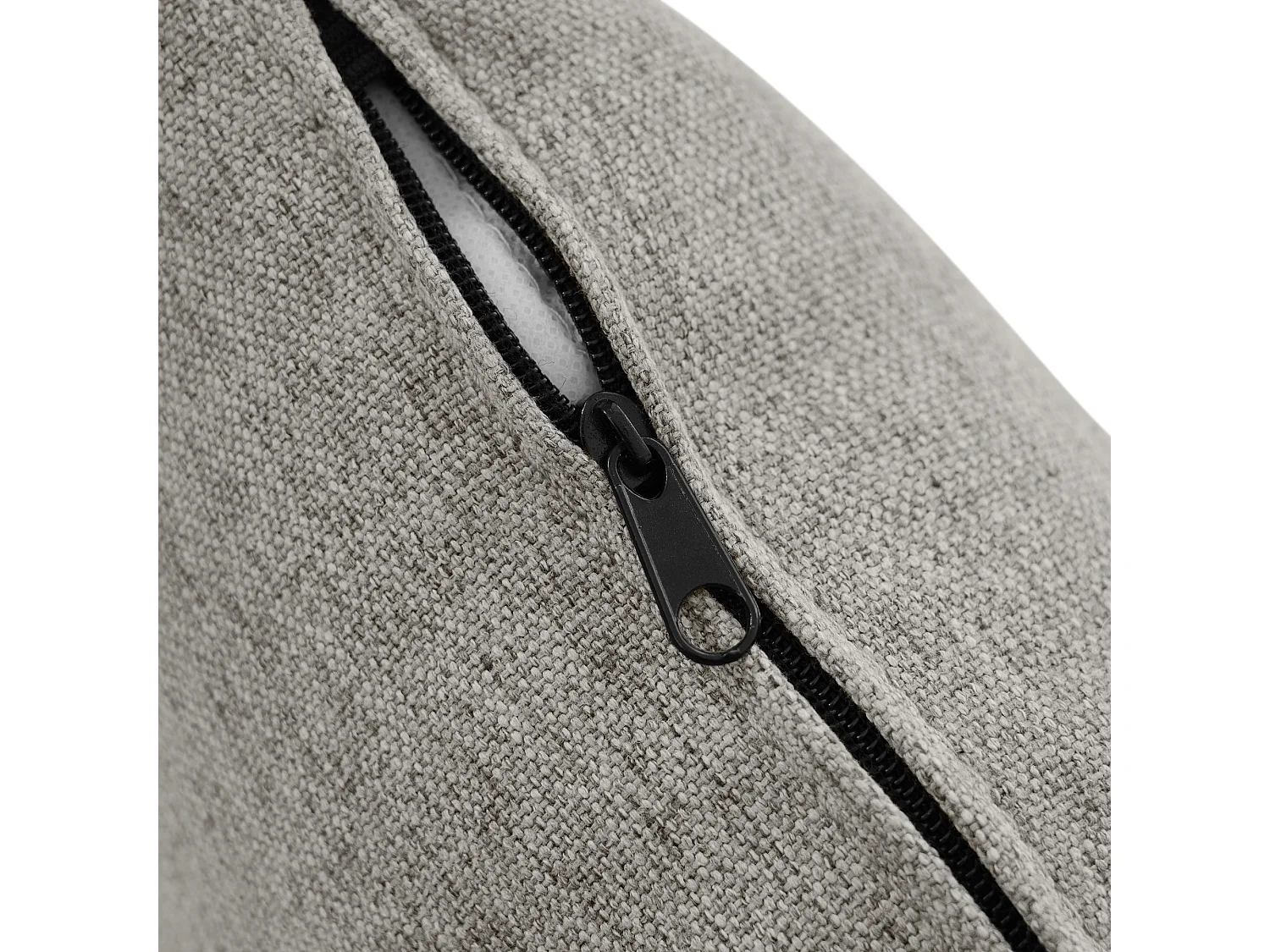 Canapé 3 places avec méridienne – Canapé d'angle avec poches latérales – tissu coton-lin gris