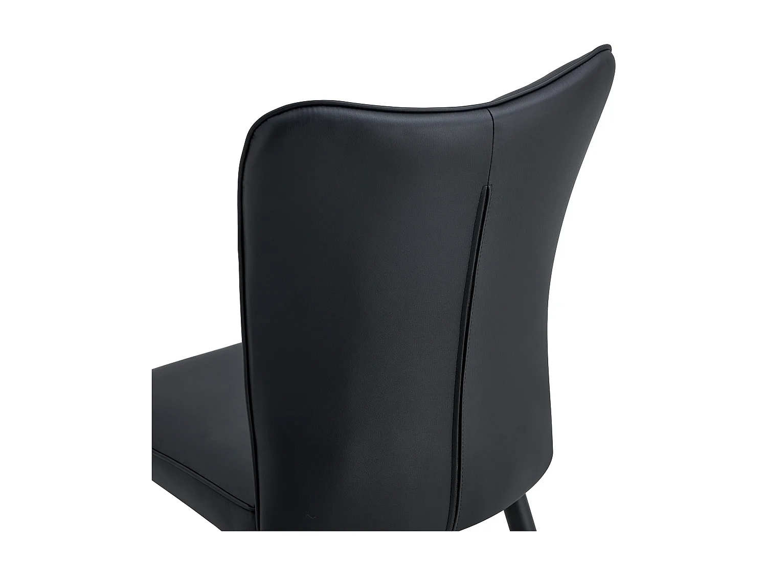 Lot de 2 chaises de salle à manger - avec assise en cuir pu et pieds métalliques noirs