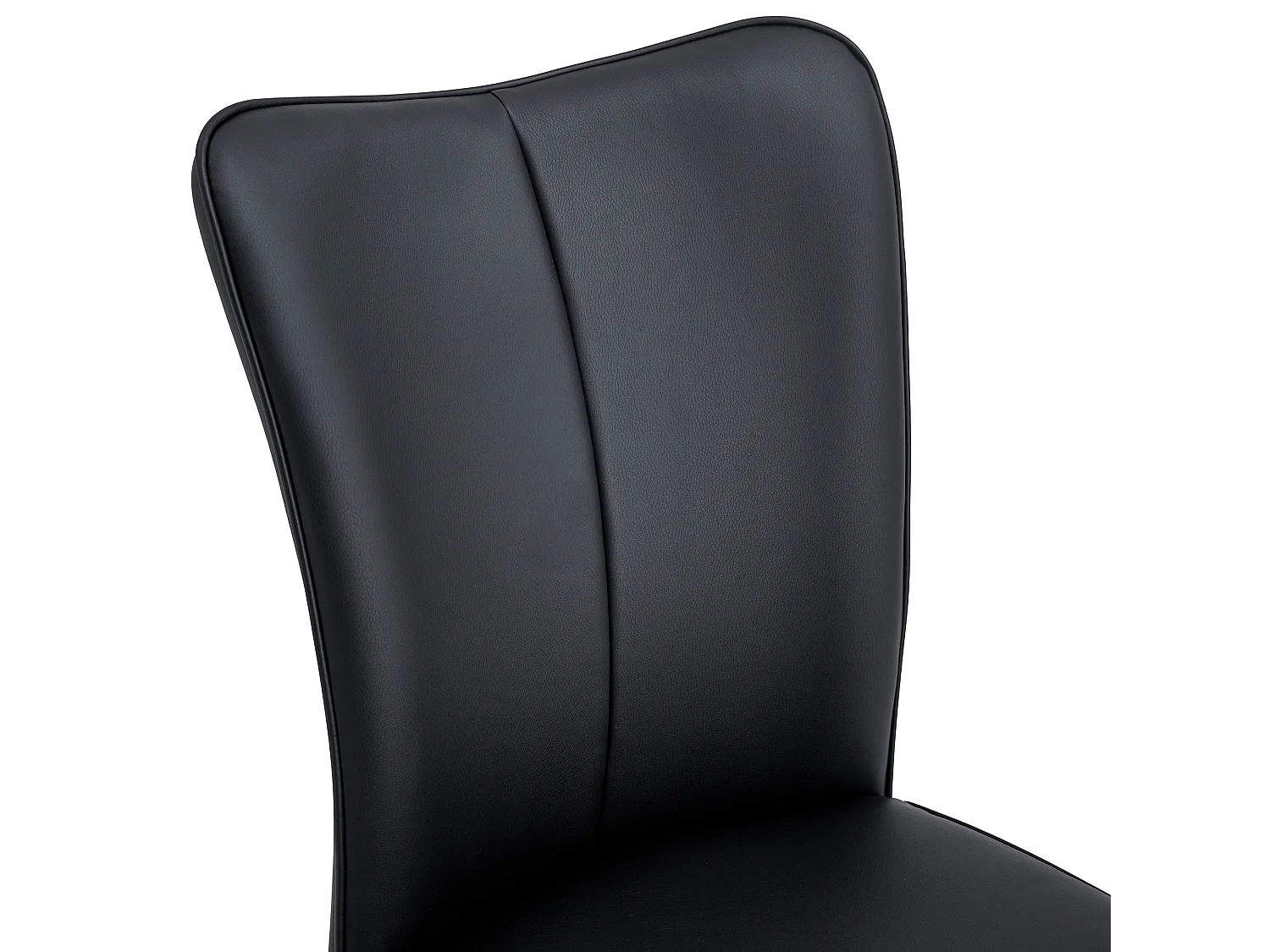 Lot de 2 chaises de salle à manger - avec assise en cuir pu et pieds métalliques noirs