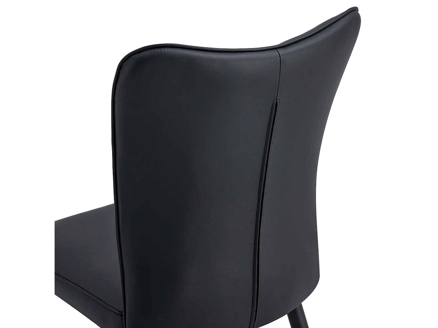 Set di 2 sedie da pranzo - con seduta in similpelle e gambe in metallo nero