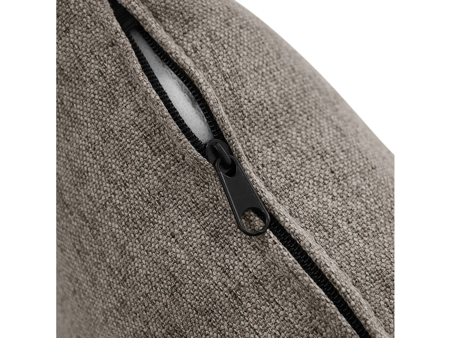 3-Sitzer-Sofa mit Chaiselongue – Ecksofa mit Seitentaschen – Dunkelgrauer Baumwoll-Leinen-Stoff