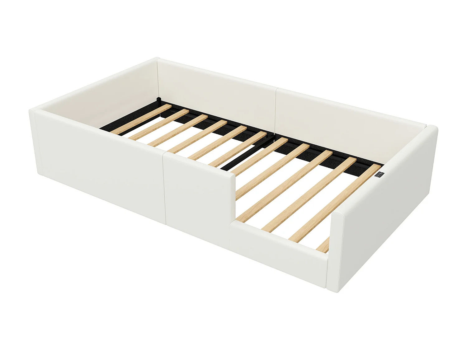 Kinderbett 90 x 200 cm – mit 3 USB- und USB-C-Anschlüssen – Weiß – Matratze nicht enthalten