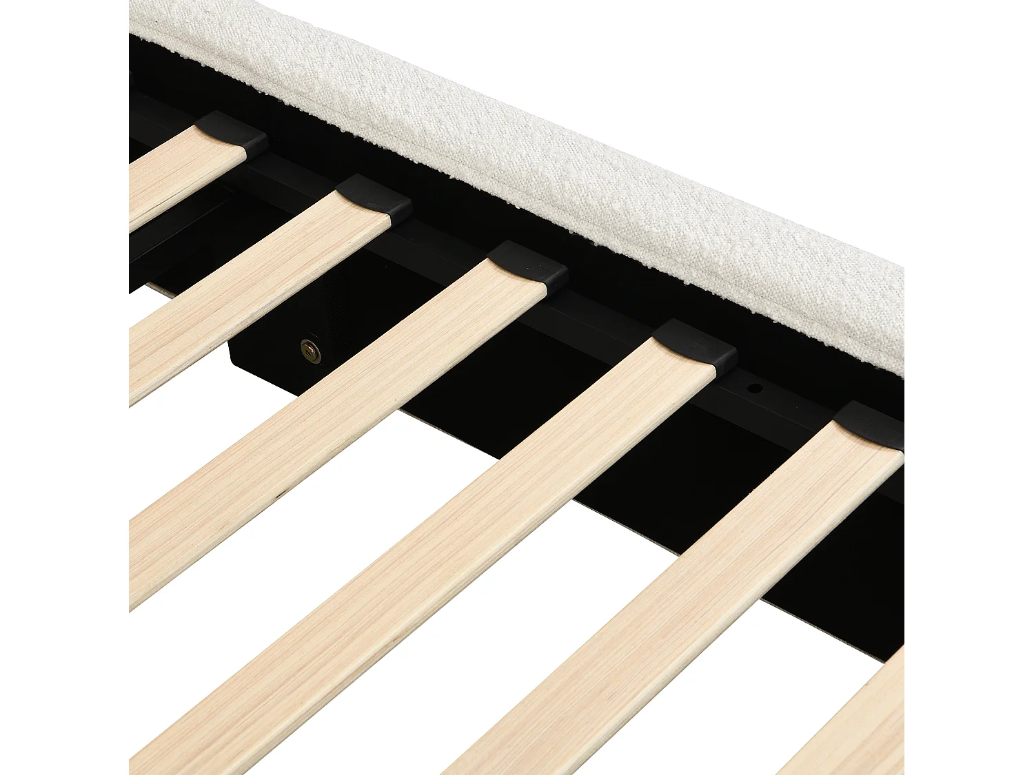 Opbergbed 180 x 200 cm - met hoofdbord, hydraulische lift, lattenbodem - beige - matras niet inbegrepen