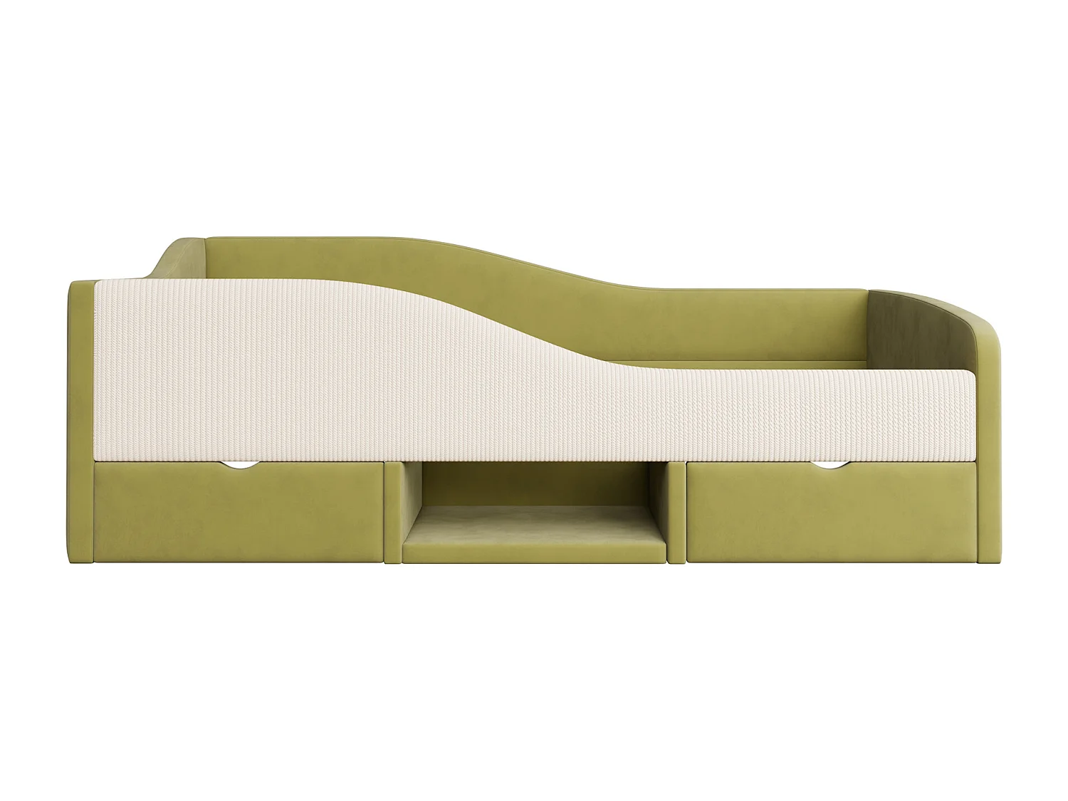 Lit banquette 90x190 cm - Lit enfant avec 2 tiroirs et sommier à lattes en bois - velours vert foncé - sans matelas