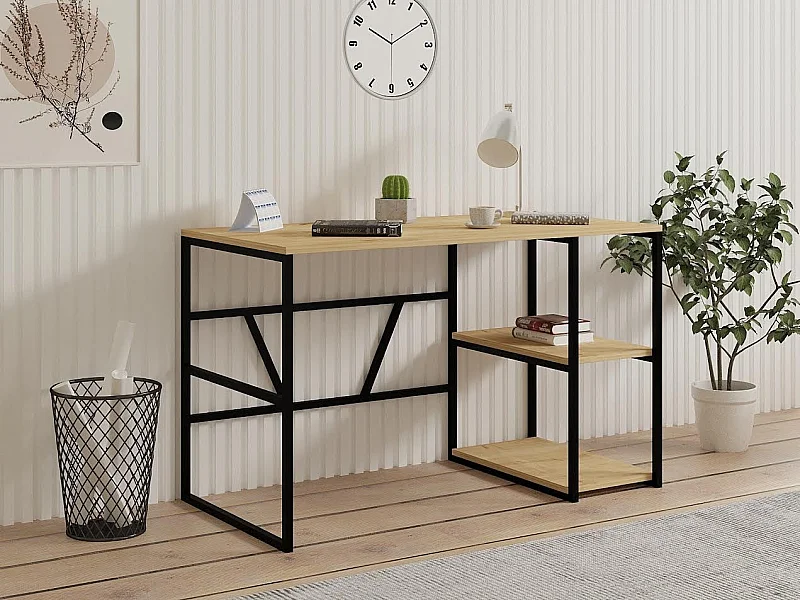 Bureau en bois "Caste" - 120 x 60 x 74 cm - Beige