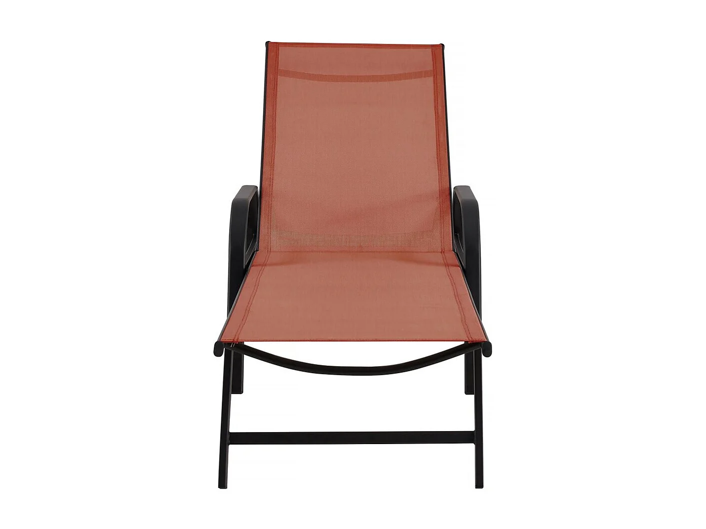 Lot de 2 bains de soleil en métal avec accoudoirs "Farniente"- Terracotta