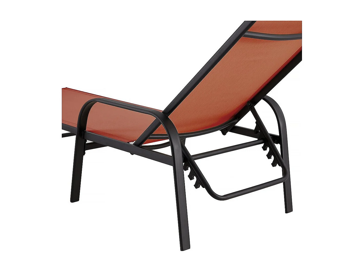 Lot de 2 bains de soleil en métal avec accoudoirs "Farniente"- Terracotta