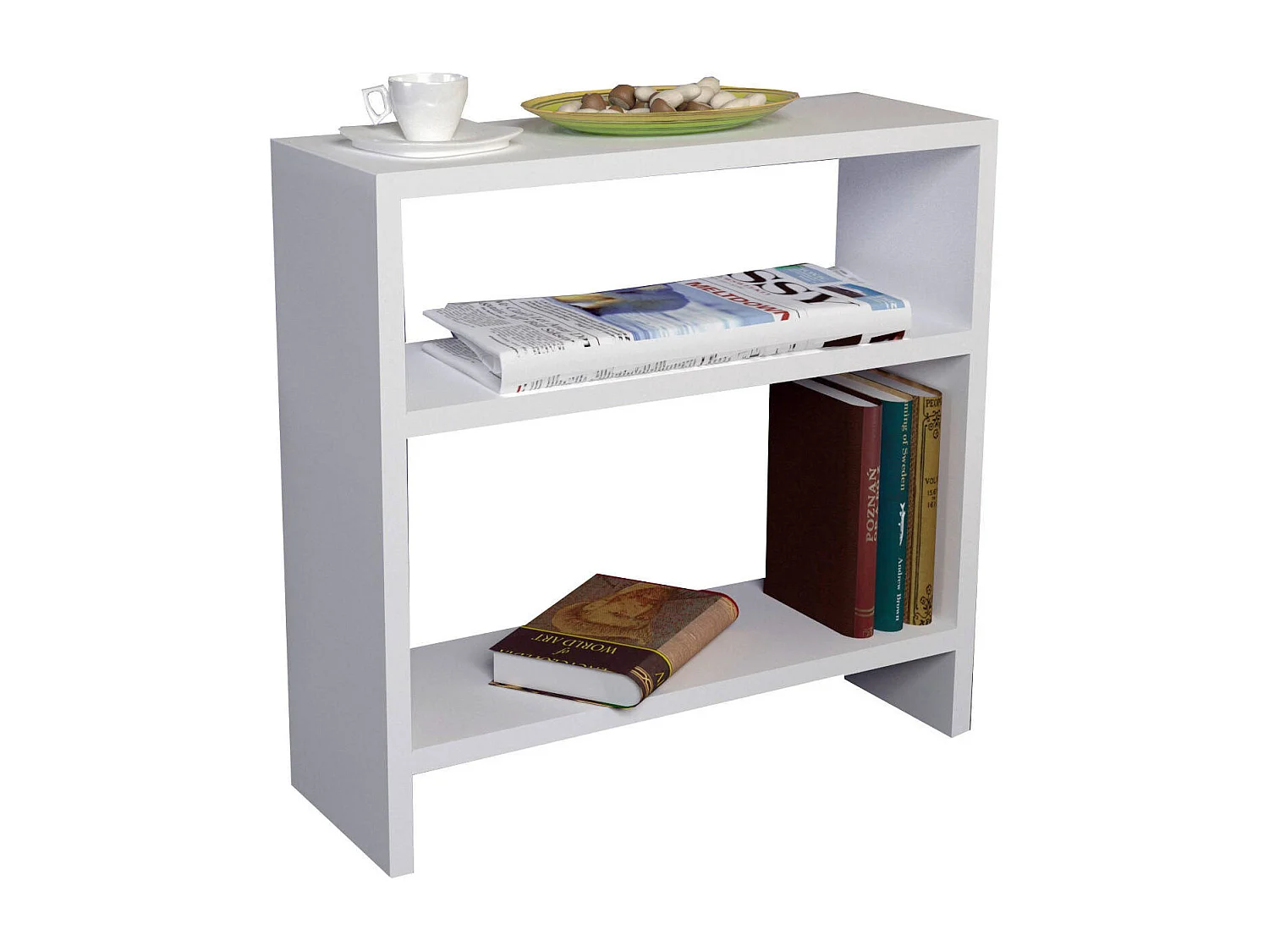 Table d'Appoint en bois "Silvanus" - 17 x 51 x 49 cm - Blanc