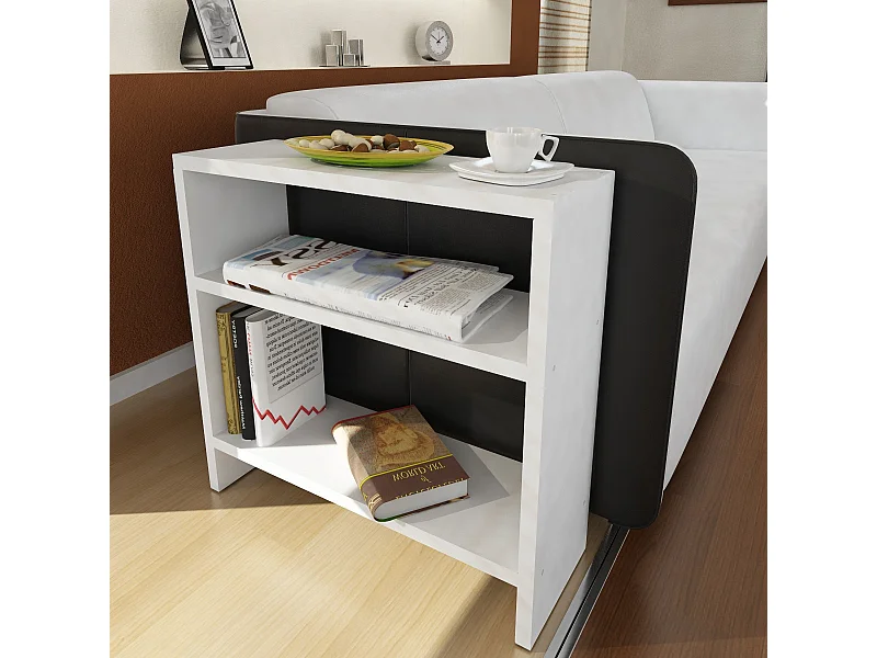 Table d'Appoint en bois "Silvanus" - 17 x 51 x 49 cm - Blanc