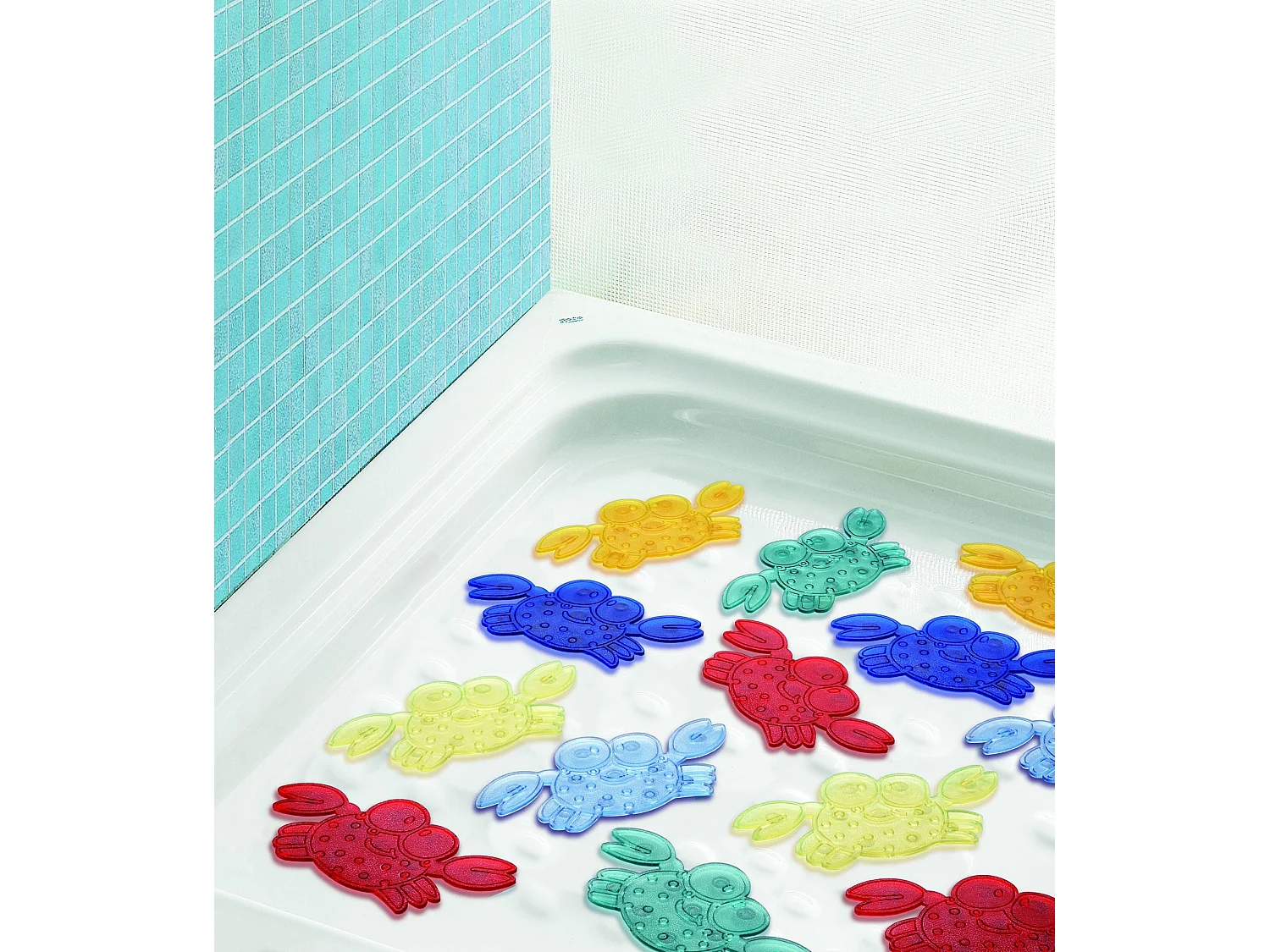 Crabe Antidérapant Coloré En Bleu Pour Douche