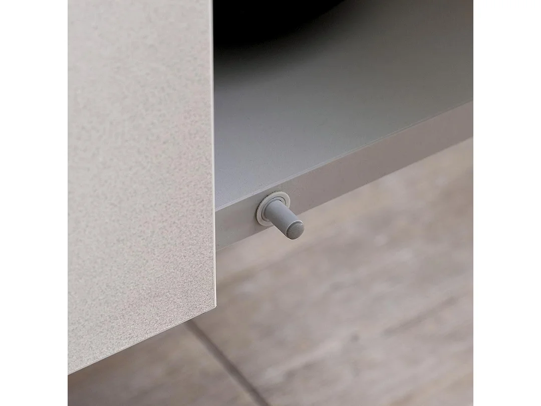 Meuble De Salle De Bains 60Cm Gris Perle Avec Lavabo Blanc | Valentina