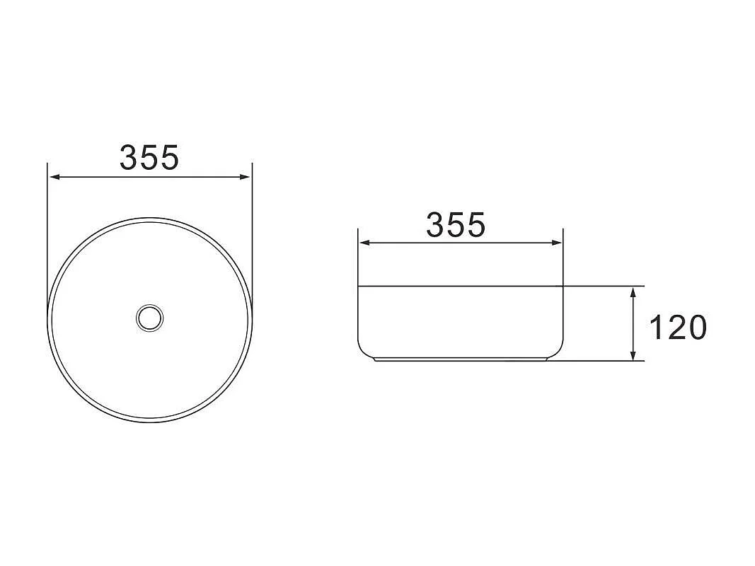 Lavabo Rond Sur Pied En Céramque 35,5Cm