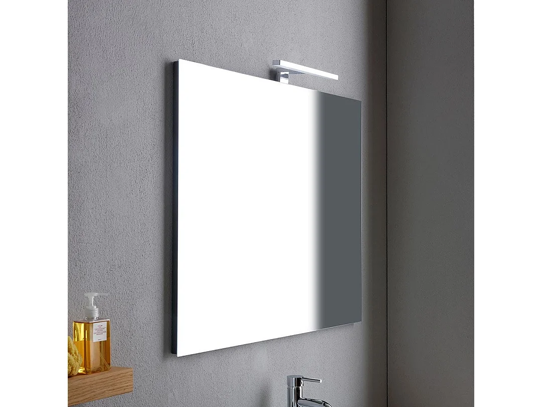 Meuble De Salle De Bains 90Cm Chêne Naturel Avec Lavabo Blanc Et Miroir | Valentina