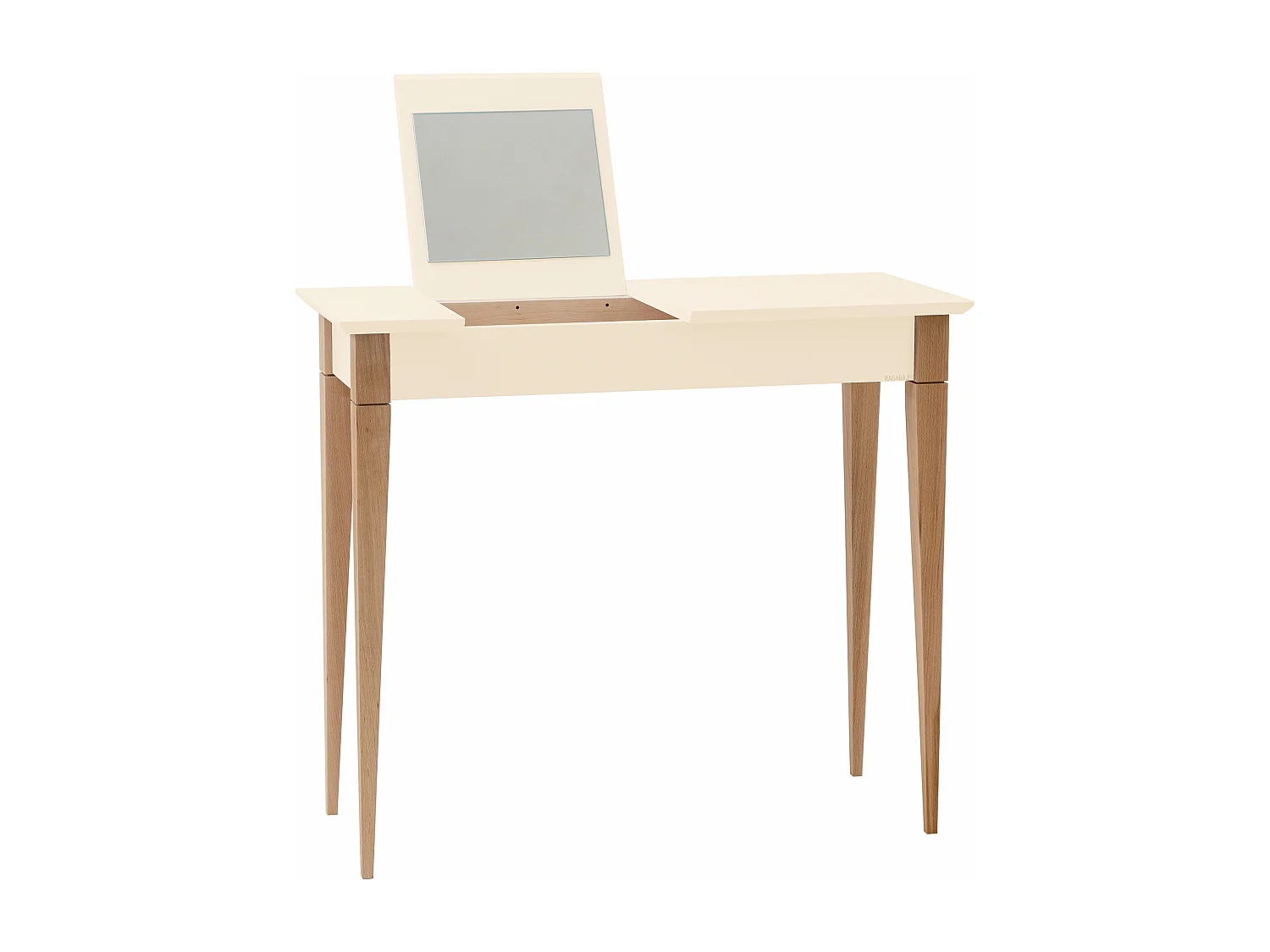 Petite coiffeuse avec miroir 85 x 35 cm Mimo Blanc Craie