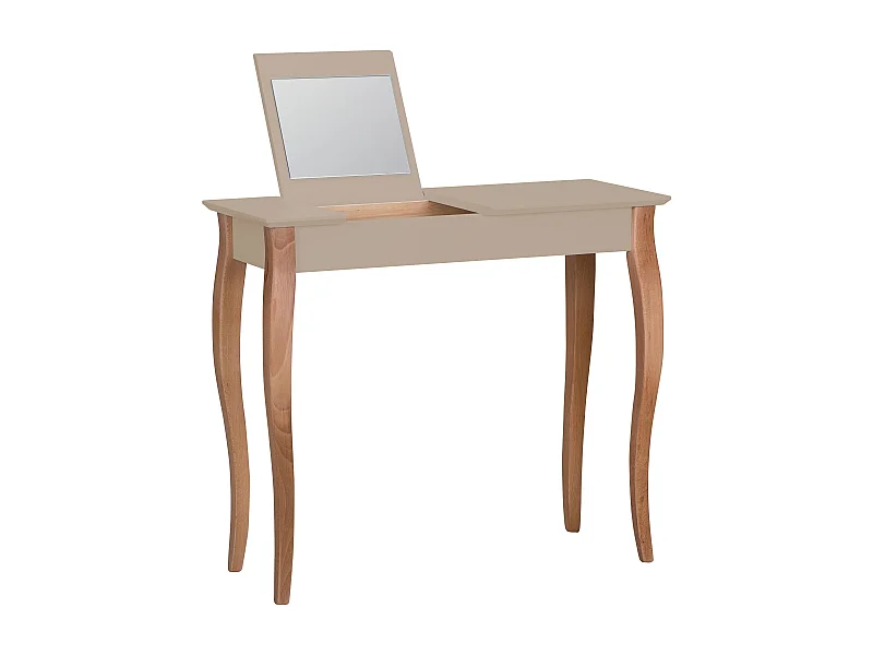 Petite coiffeuse avec miroir 85 x 35 cm Lillo Beige Brun