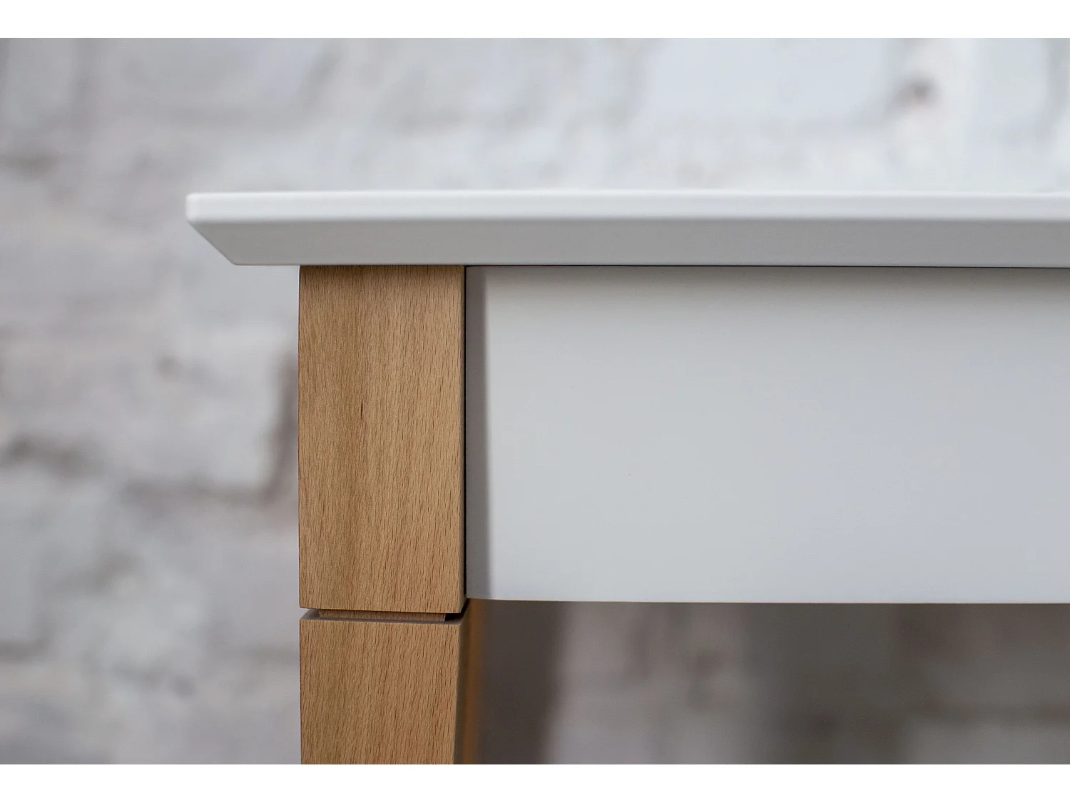 Petite coiffeuse avec miroir 65 x 35 cm Mimo Blanc Craie