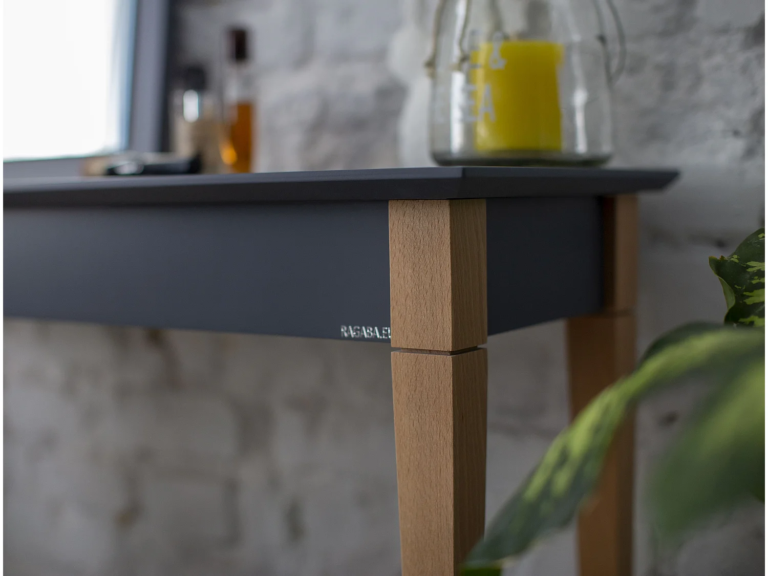 Kleine kaptafel met spiegel 85 x 35 cm Mimo Bruin Beige