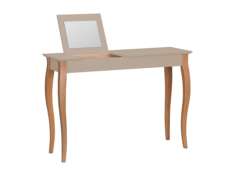 Petite coiffeuse avec miroir 105 x 35 cm Lillo Beige Brun