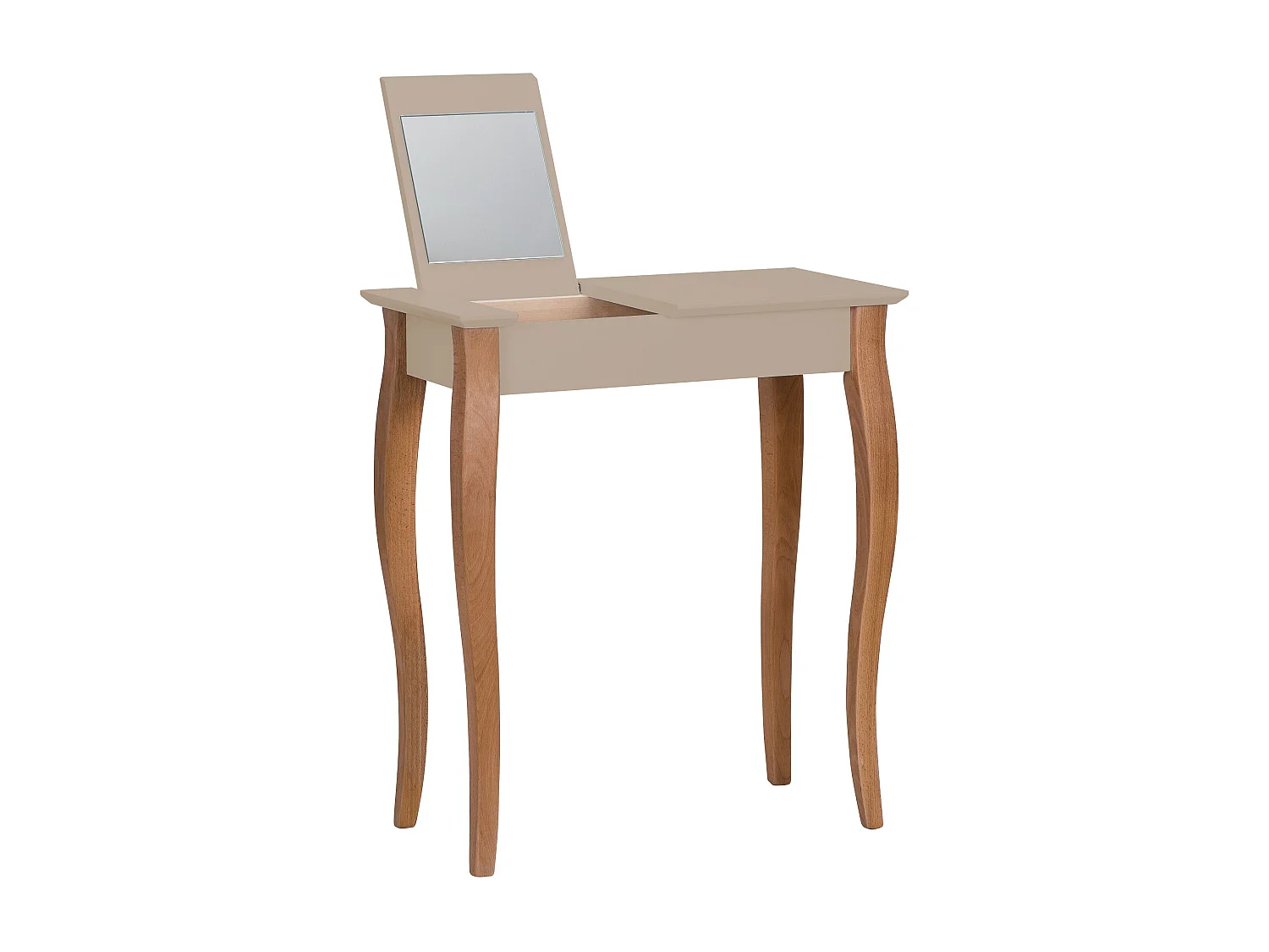 Petite coiffeuse avec miroir 65 x 35 cm Lillo Beige Brun