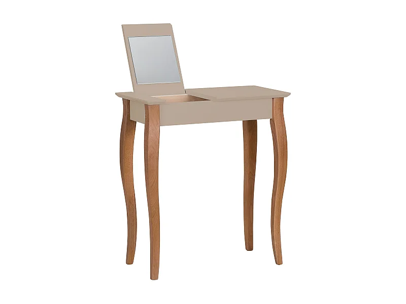 Petite coiffeuse avec miroir 65 x 35 cm Lillo Beige Brun