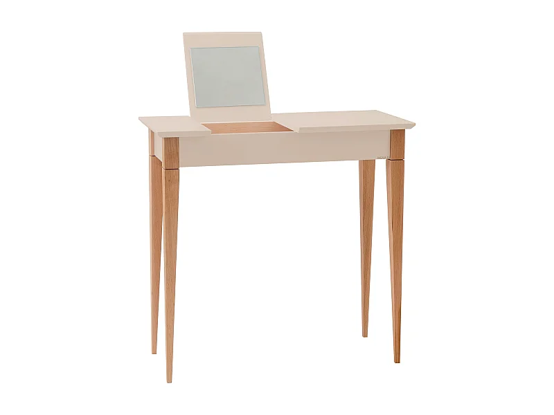 Petite coiffeuse avec miroir 65 x 35 cm Mimo Beige Brun