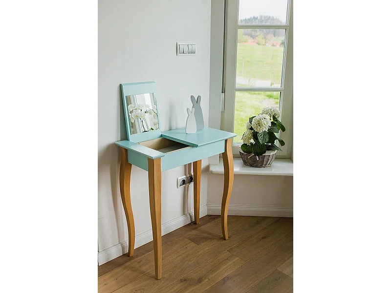 Petite coiffeuse avec miroir 65 x 35 cm Lillo Blanc