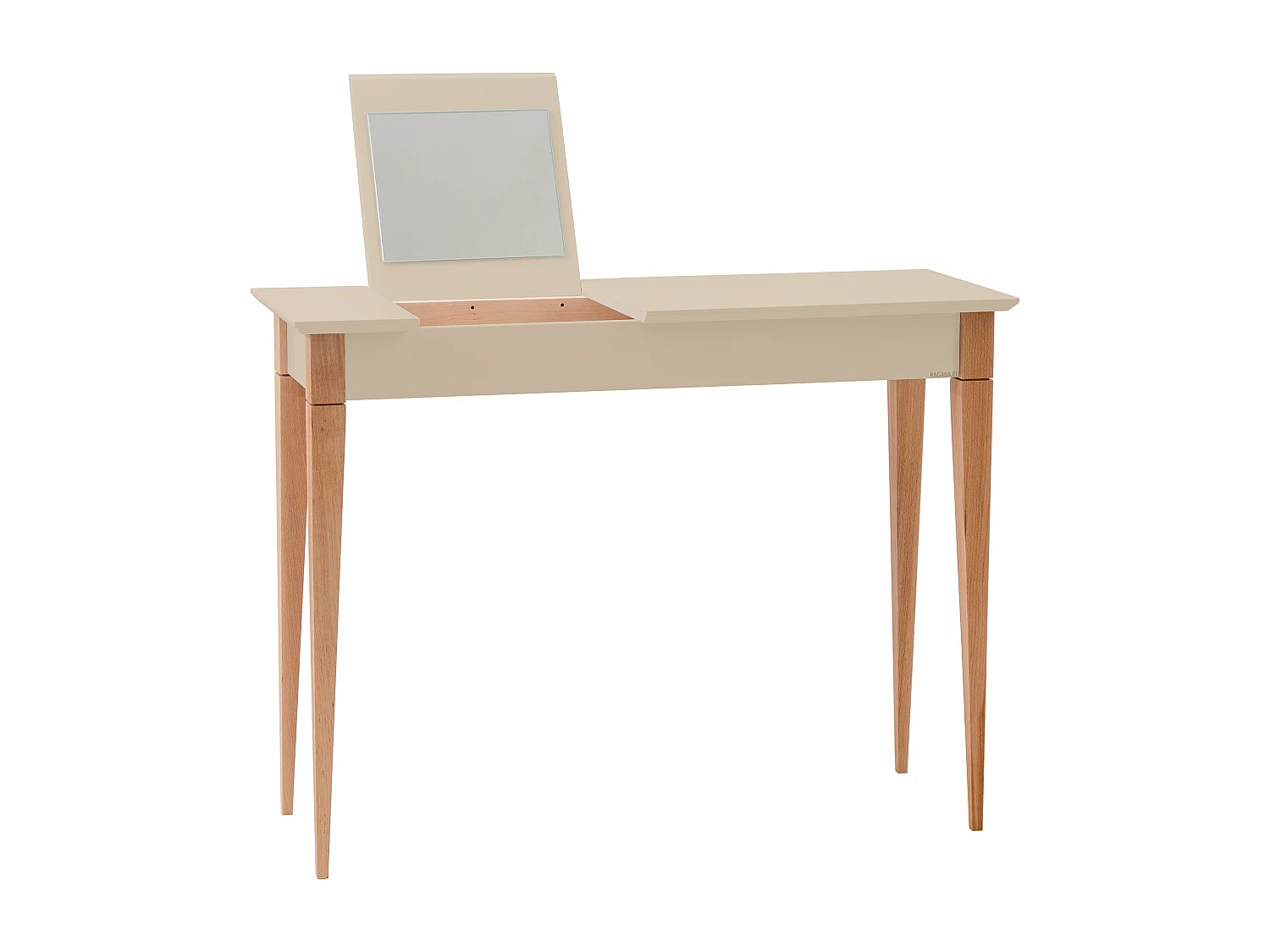 Petite coiffeuse avec miroir 105 x 35 cm Mimo Beige Brun